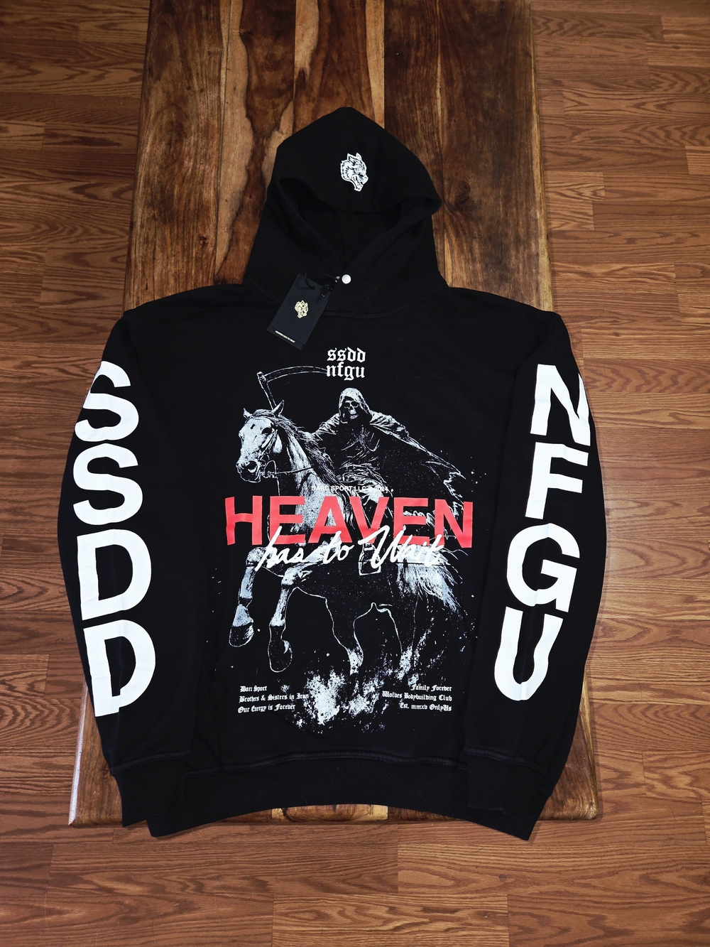 Darc Sport Men's "Ashen Horse" Black Pierce Pullover Hoodie. Size Medium.